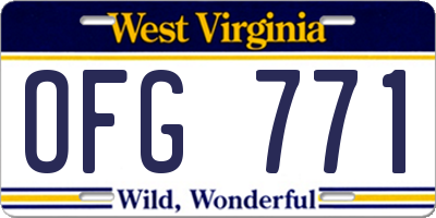 WV license plate OFG771