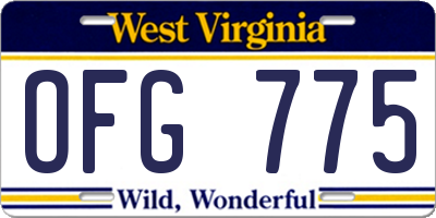 WV license plate OFG775