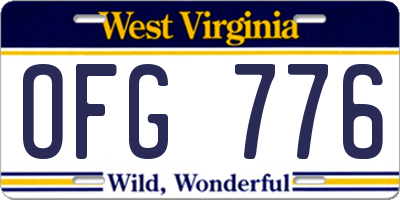 WV license plate OFG776
