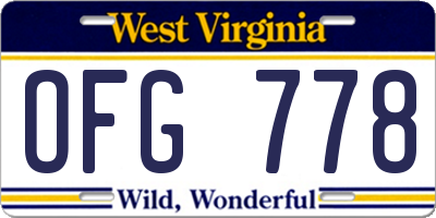WV license plate OFG778