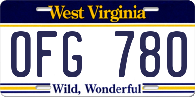 WV license plate OFG780