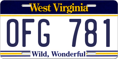 WV license plate OFG781