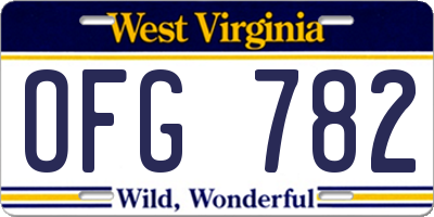 WV license plate OFG782