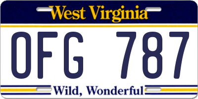 WV license plate OFG787