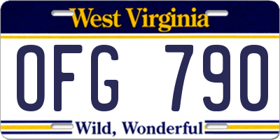 WV license plate OFG790