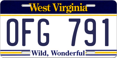 WV license plate OFG791