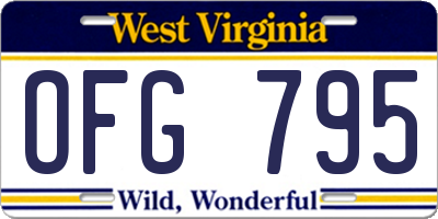 WV license plate OFG795