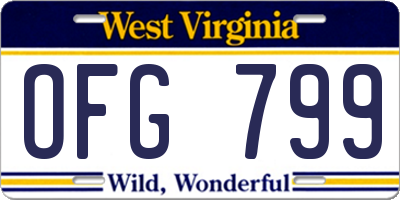 WV license plate OFG799