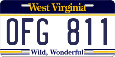WV license plate OFG811