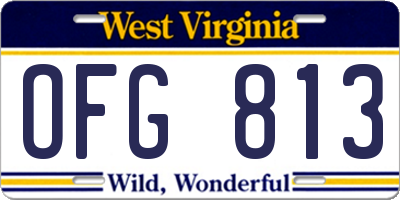 WV license plate OFG813
