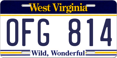 WV license plate OFG814