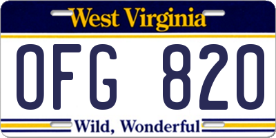 WV license plate OFG820
