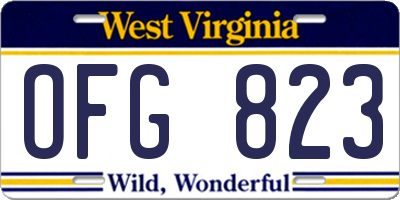 WV license plate OFG823