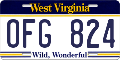WV license plate OFG824