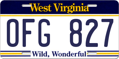 WV license plate OFG827