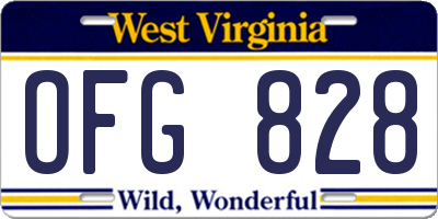 WV license plate OFG828