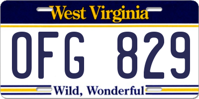 WV license plate OFG829