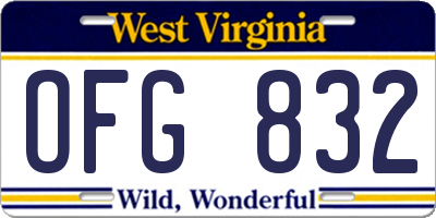 WV license plate OFG832