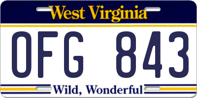 WV license plate OFG843