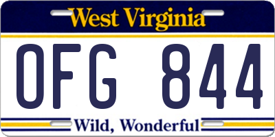 WV license plate OFG844