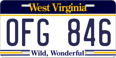 WV license plate OFG846