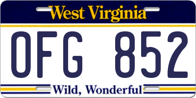 WV license plate OFG852