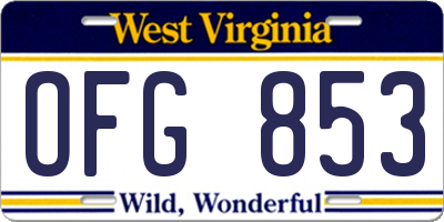 WV license plate OFG853