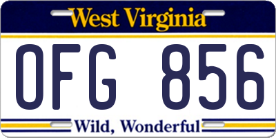WV license plate OFG856
