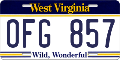 WV license plate OFG857