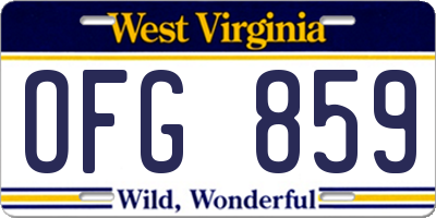 WV license plate OFG859