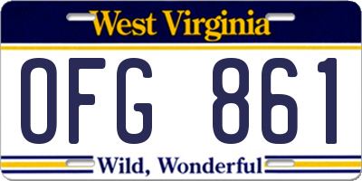 WV license plate OFG861