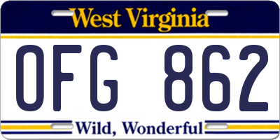 WV license plate OFG862