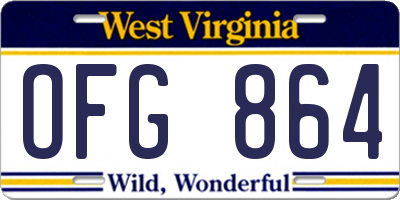 WV license plate OFG864