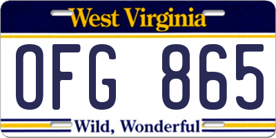WV license plate OFG865