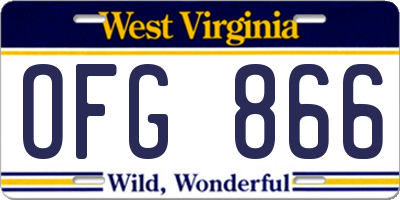 WV license plate OFG866