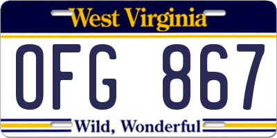 WV license plate OFG867