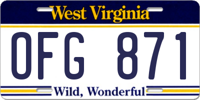 WV license plate OFG871