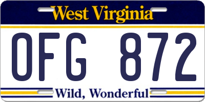 WV license plate OFG872