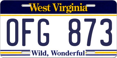 WV license plate OFG873