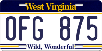 WV license plate OFG875