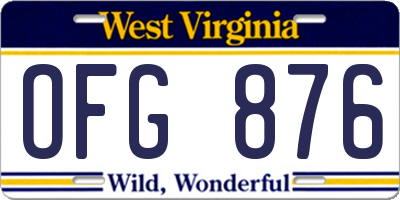 WV license plate OFG876