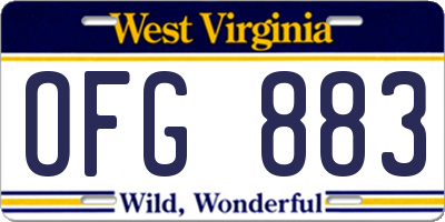 WV license plate OFG883