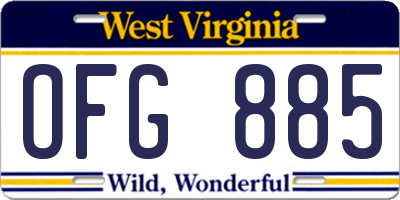 WV license plate OFG885