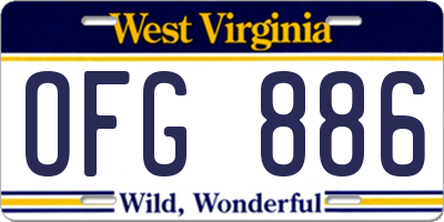 WV license plate OFG886