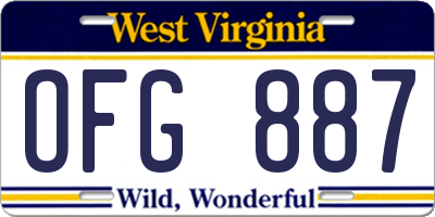 WV license plate OFG887