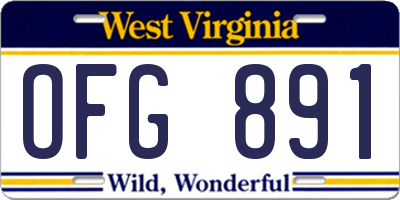 WV license plate OFG891