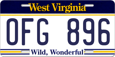 WV license plate OFG896