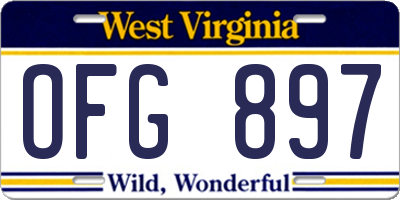 WV license plate OFG897