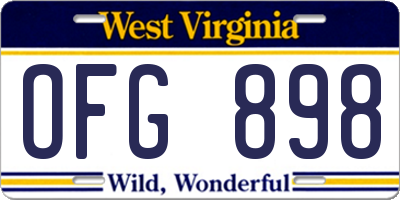 WV license plate OFG898