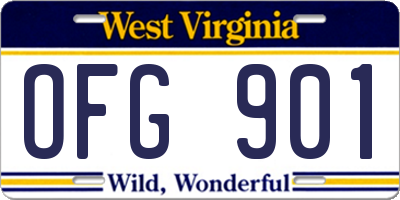 WV license plate OFG901